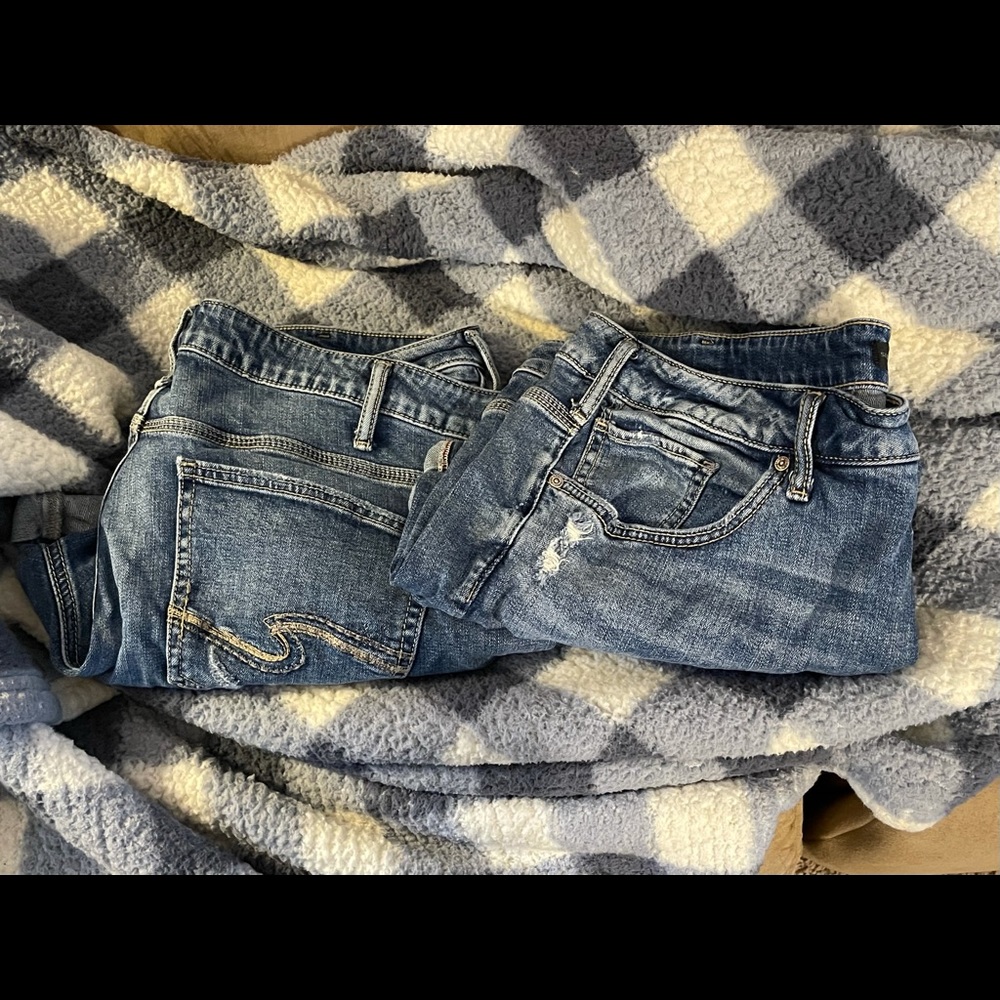 Silver jean shorts